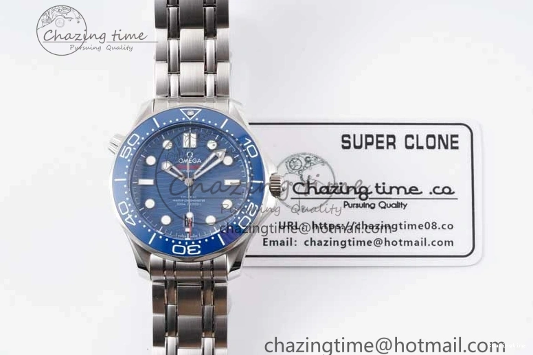 0201 Seamaster Diver 300M SS Blue Ceramic Bezel JVSF 1:1 Best Edition Blue Dial on SS Bracelet A SportInspired 7792